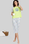 Zivame Optics Fun Knit Cotton Capri Set - Forever Blue — thumbnail 4